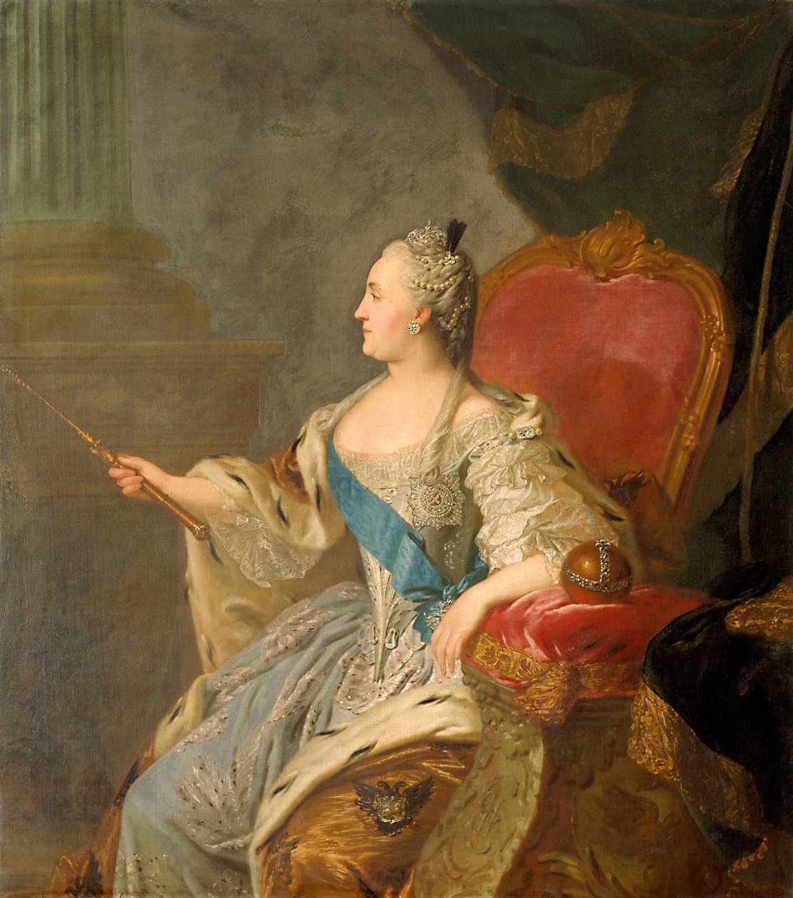 Portret van Catharina II door Workshop of Fyodor Rokotov