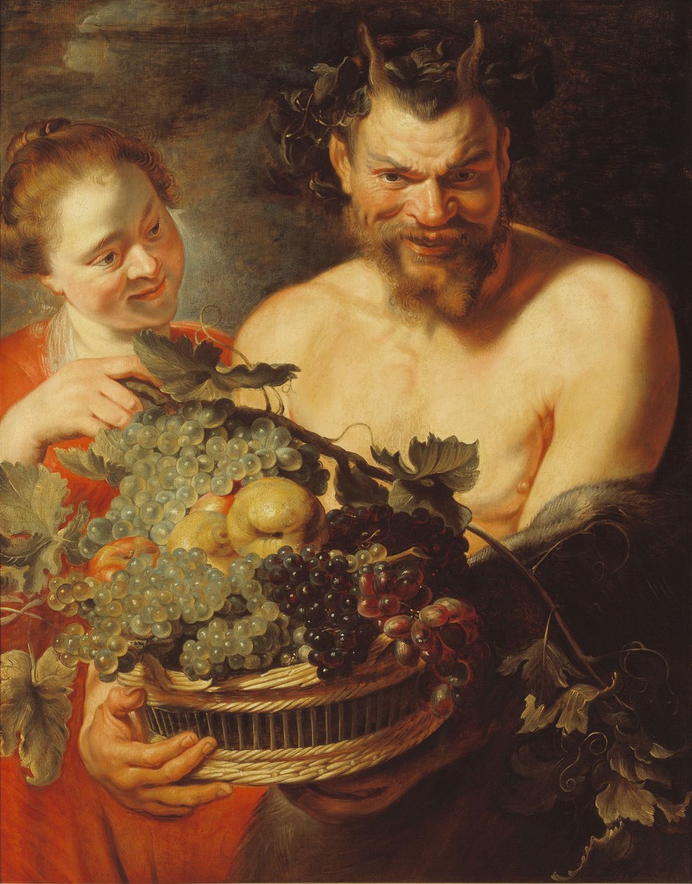 Faun en nimf door Workshop of Peter Paul Rubens