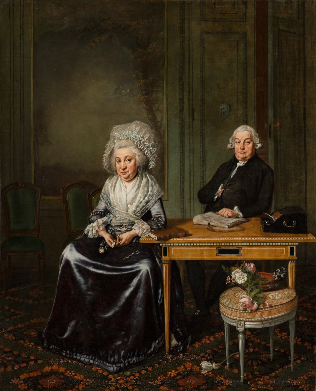 Portret van Jacob Feitama en zijn echtgenote Elisabeth de Haan door Wybrand Hendricks