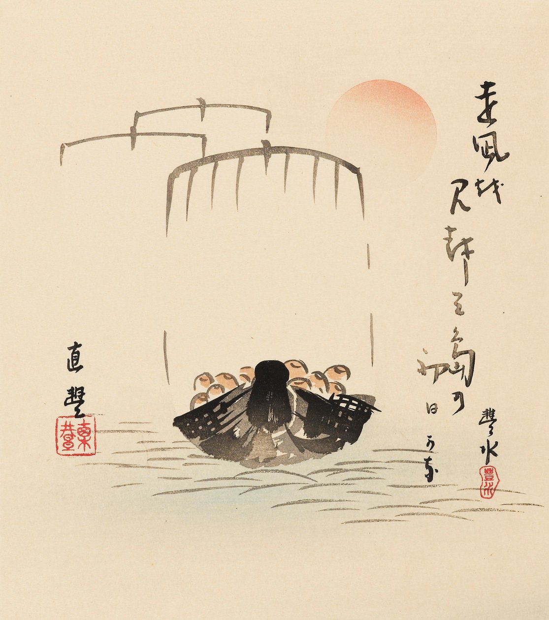 Houtsnede - Takarabune, eind 19e eeuw door Yamamoto Hosui