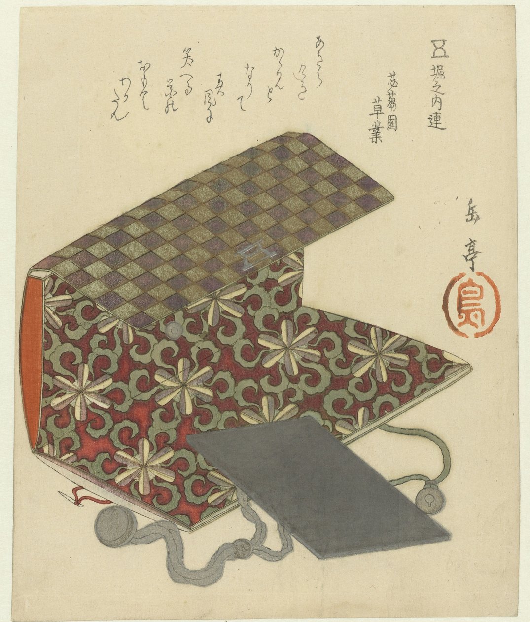 Tas en Spiegel door Yashima Gakutei