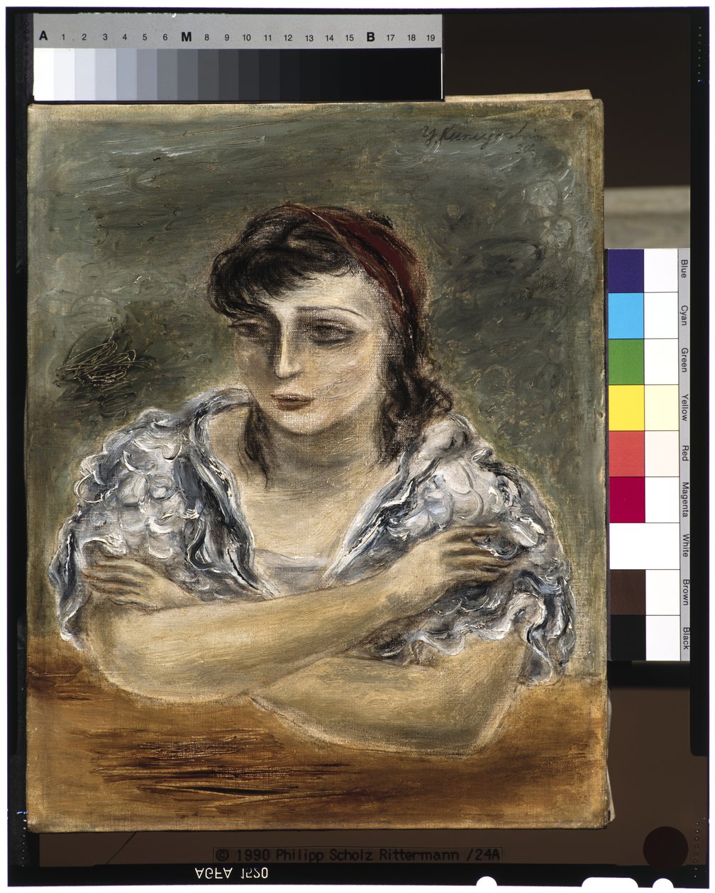 Meisje in witte jurk (Sara Mazo) door Yasuo Kuniyoshi