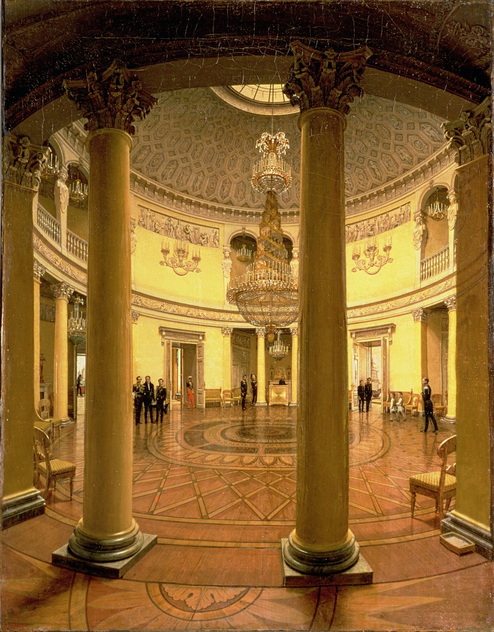 Interieur van de Rotunda in het Winterpaleis, 1834 door Yefim Tukharinov