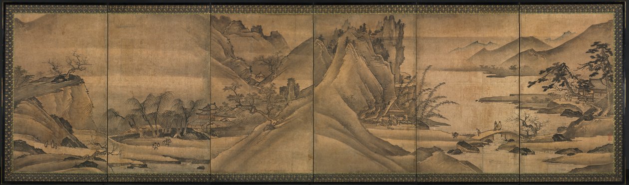 Landschap van de Vier Seizoenen, begin 1500 door Yi Sumun