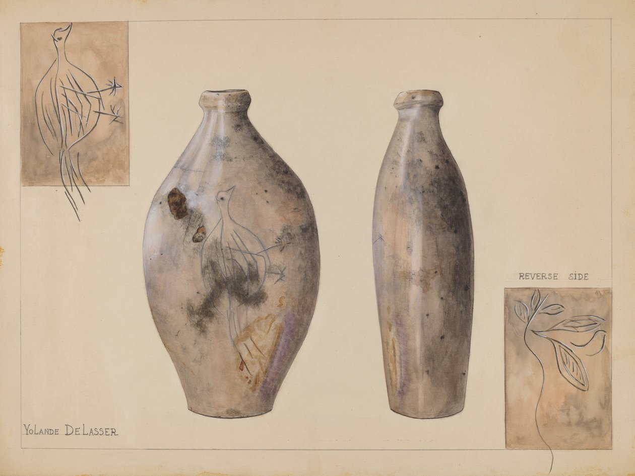 Fles, ca. 1936 door Yolande Delasser