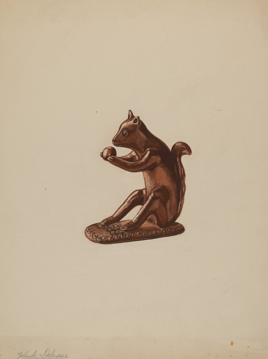 Eekhoorn Beeldje, ca. 1937 door Yolande Delasser
