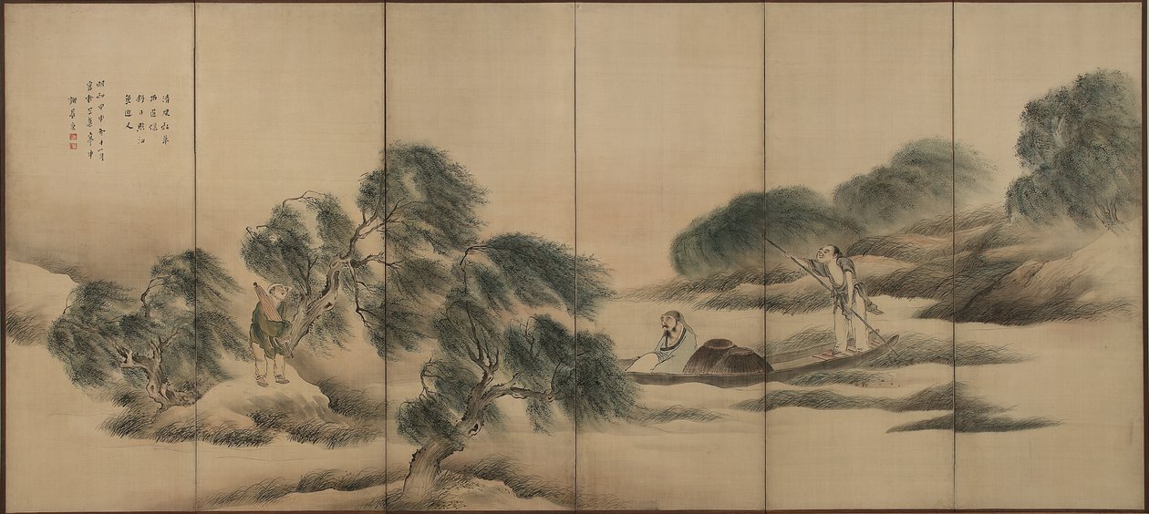 Vissen op een Rivier na Regen, Edo periode door Yosa Buson