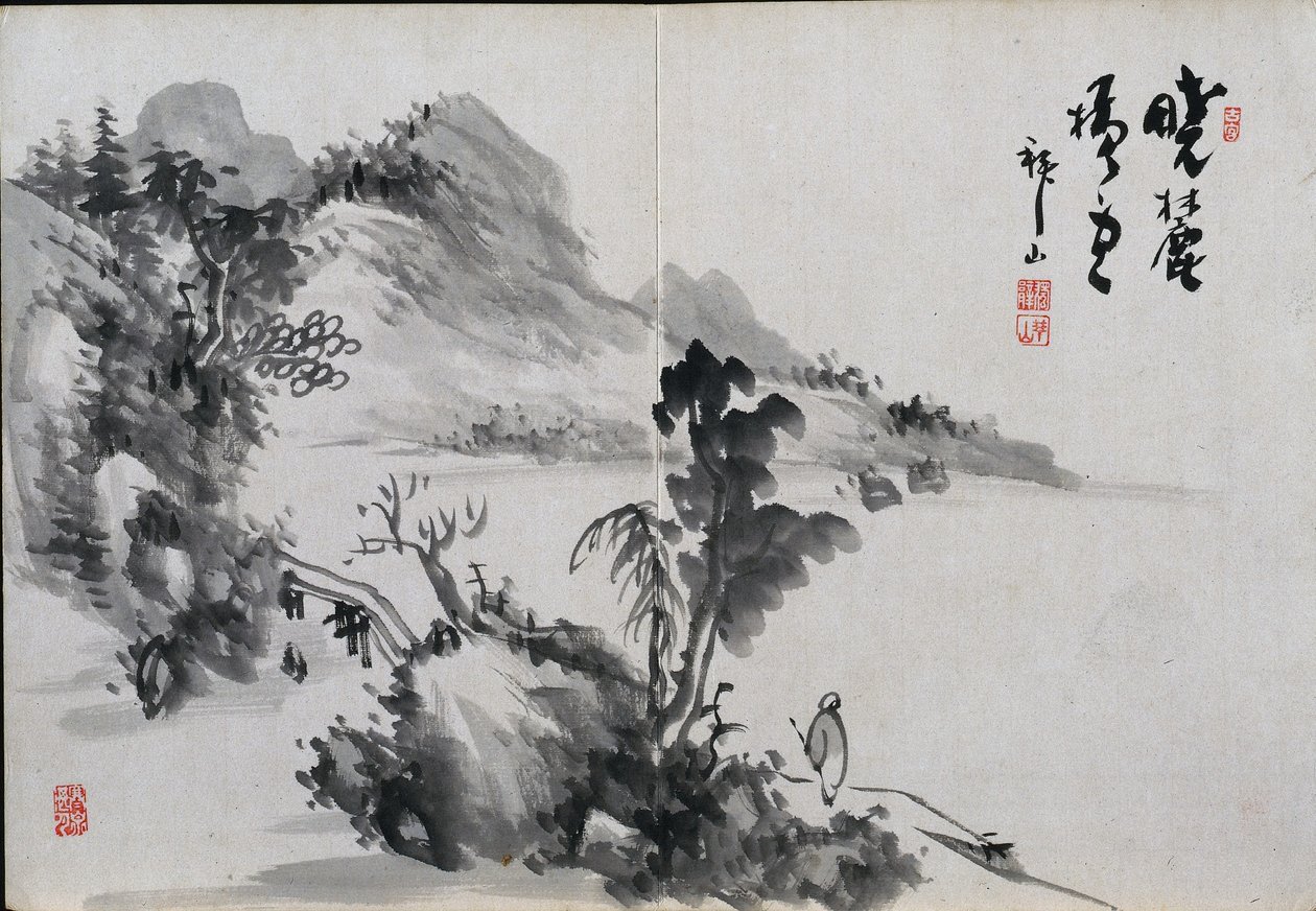Album met landschapsschetsen, 19e eeuw door Yoshitsugu Haizan