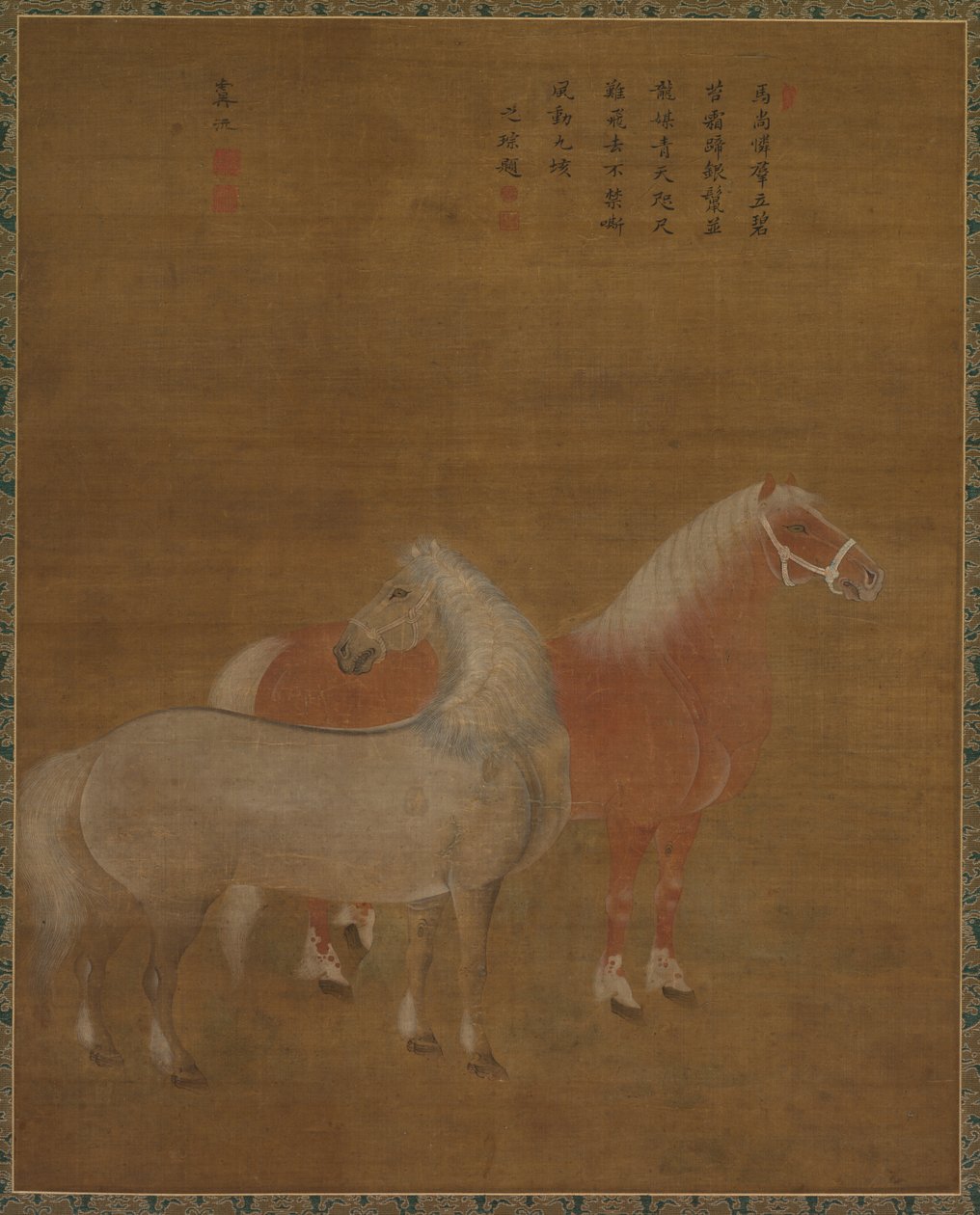 Twee Paarden, 1644-1911 door Yu Yuan