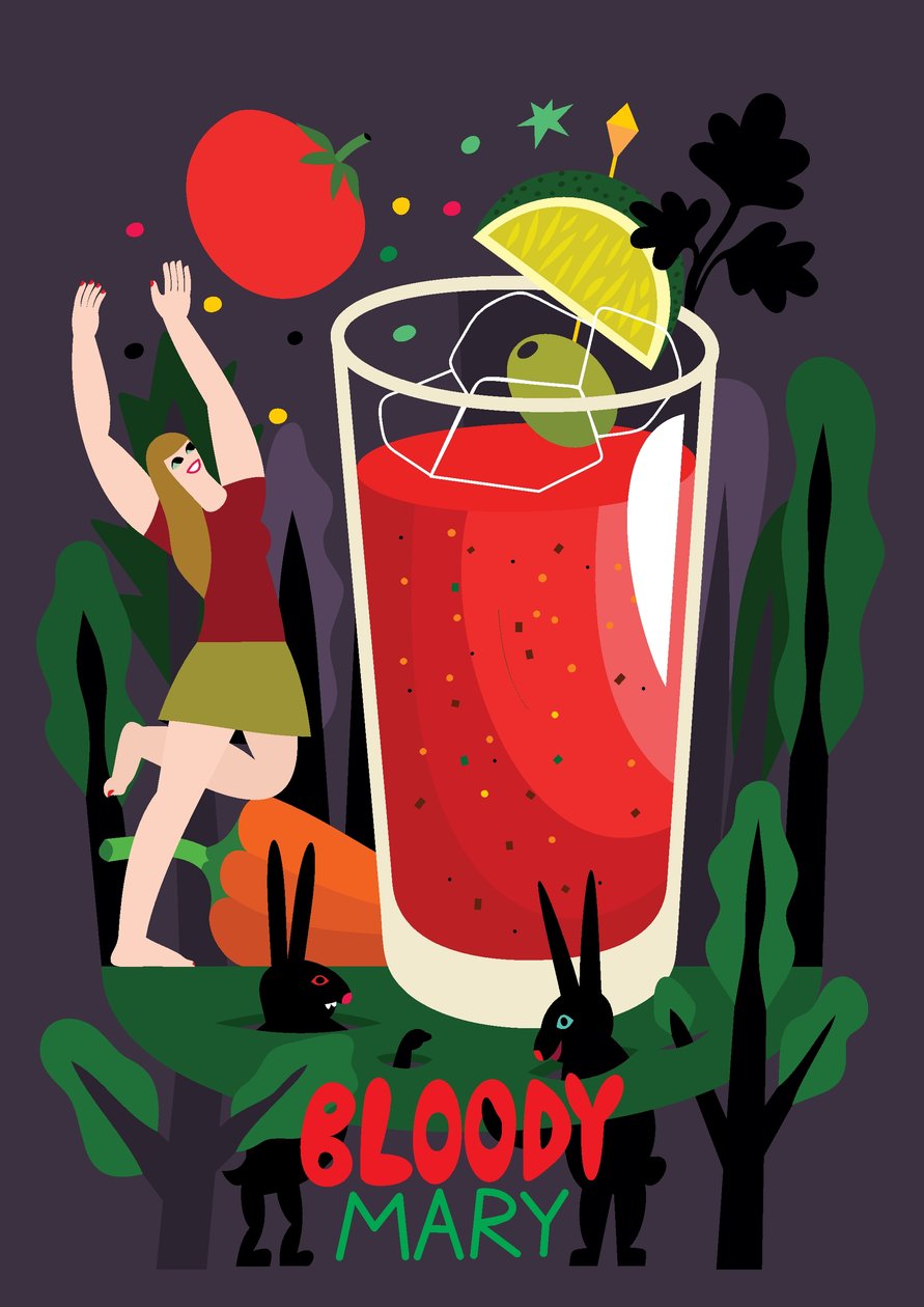 Bloody Mary, 2017 (vectorillustratie) door Yulia Drobova