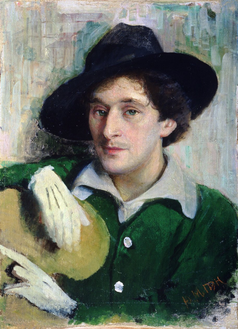 Portret van Marc Chagall, ca. 1910 door Yuri Moiseyevich Pen