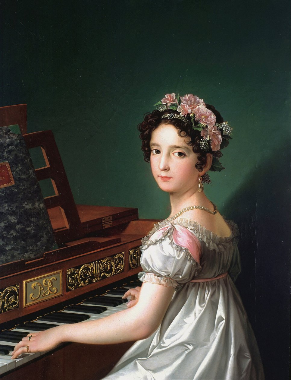 Manuela González Velázquez speelt piano door Zacarias Gonzalez Velazquez