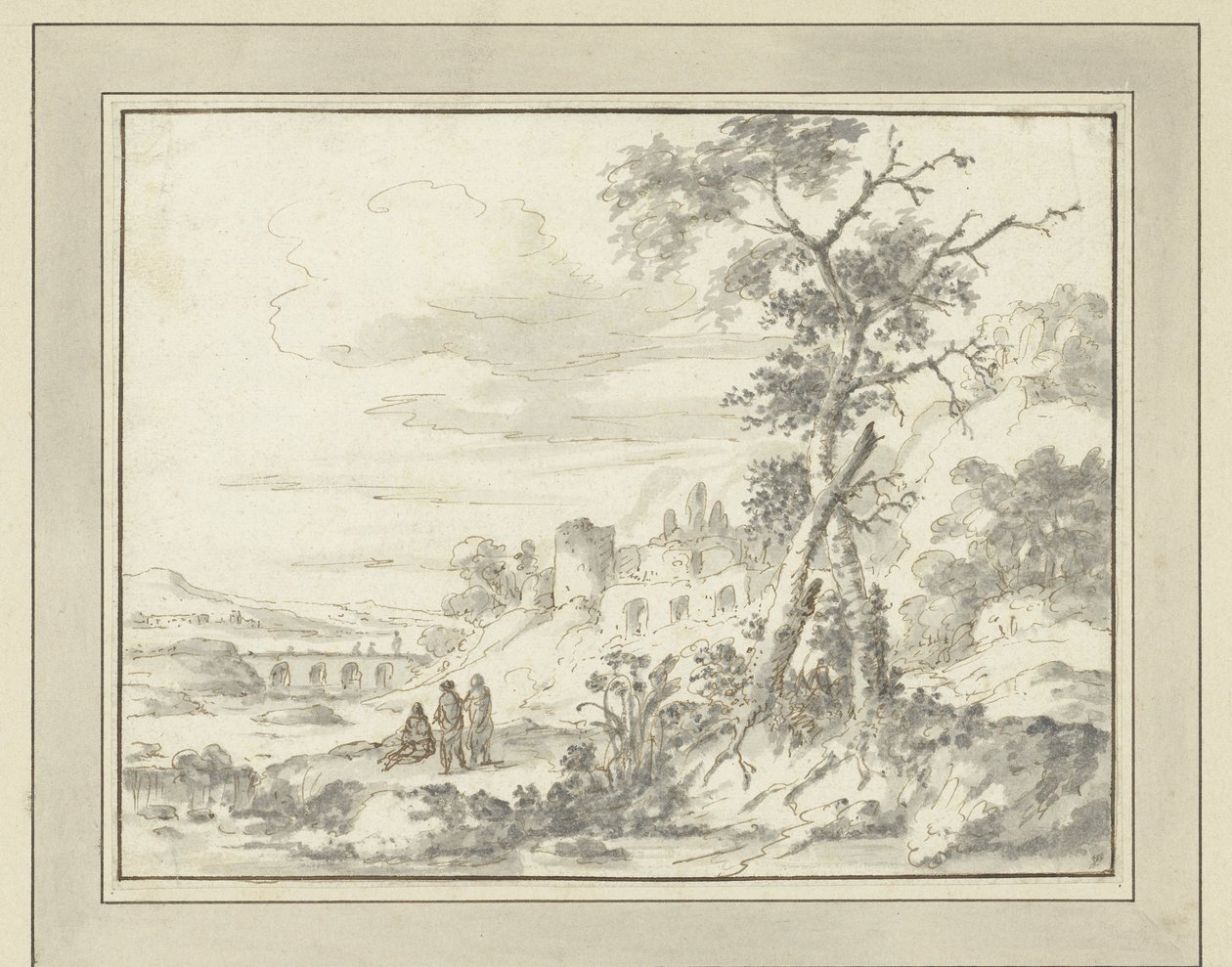 Bergachtig landschap met ruïnes door Zacharias Blijhooft