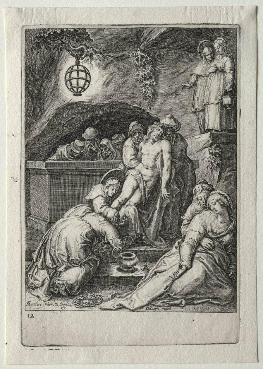 Passieset:  De begrafenis van Christus door Zacharias Dolendo