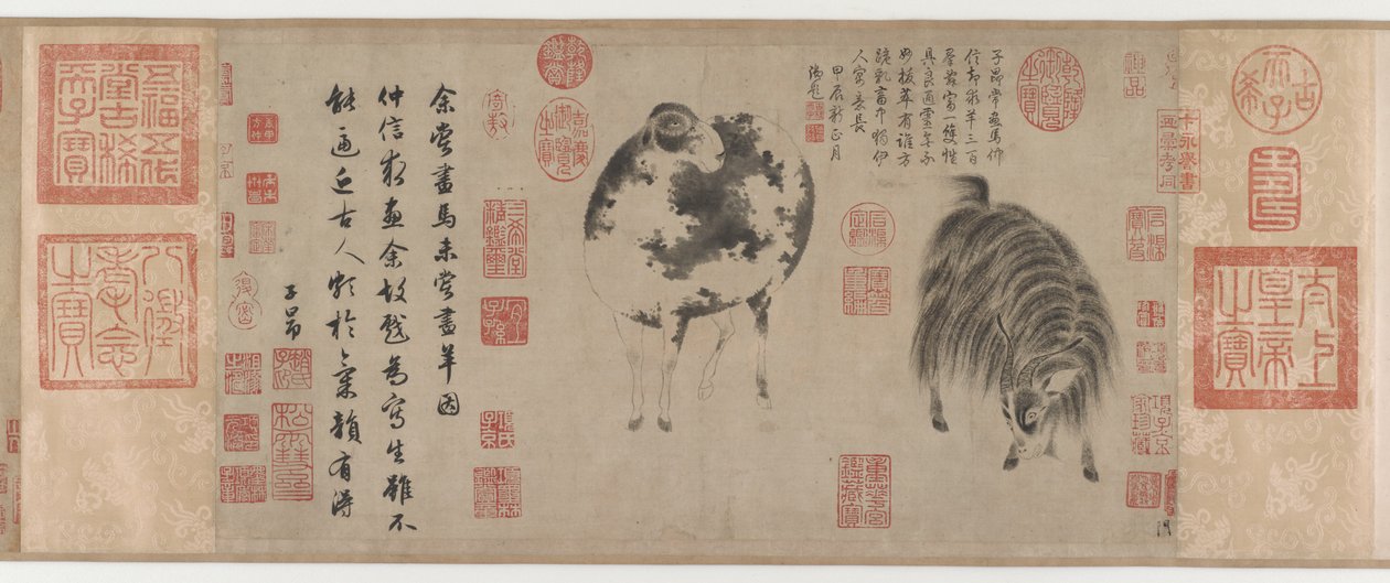 Schaap en geit, Yuan-dynastie door Zhao Mengfu Chao Meng Fu or