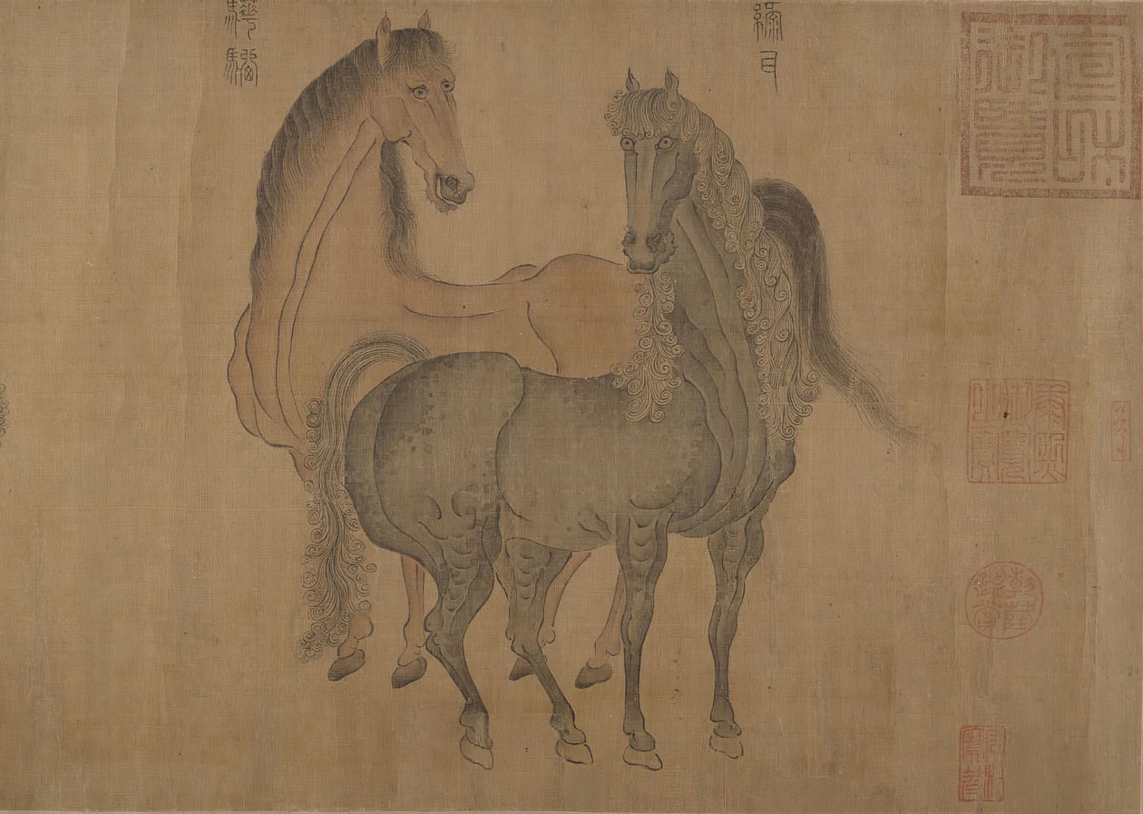 Acht Paarden door Zhao Mengfu
