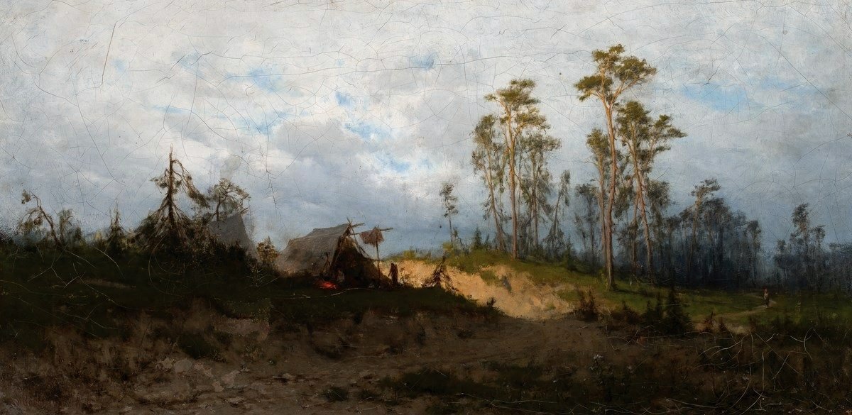 Zigeunerkamp door Zygmunt Sidorowicz