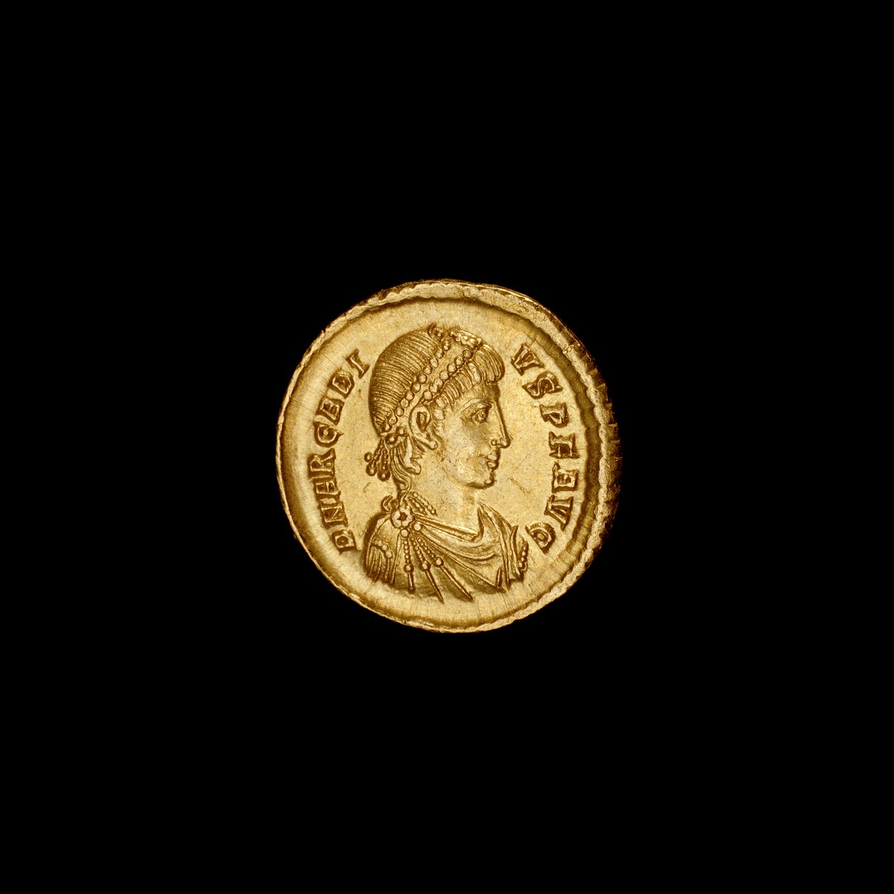 Oude Constantinopel munt met afbeelding van Arcadius, 383-408 AD door Hippolyte Lalaise Devéria