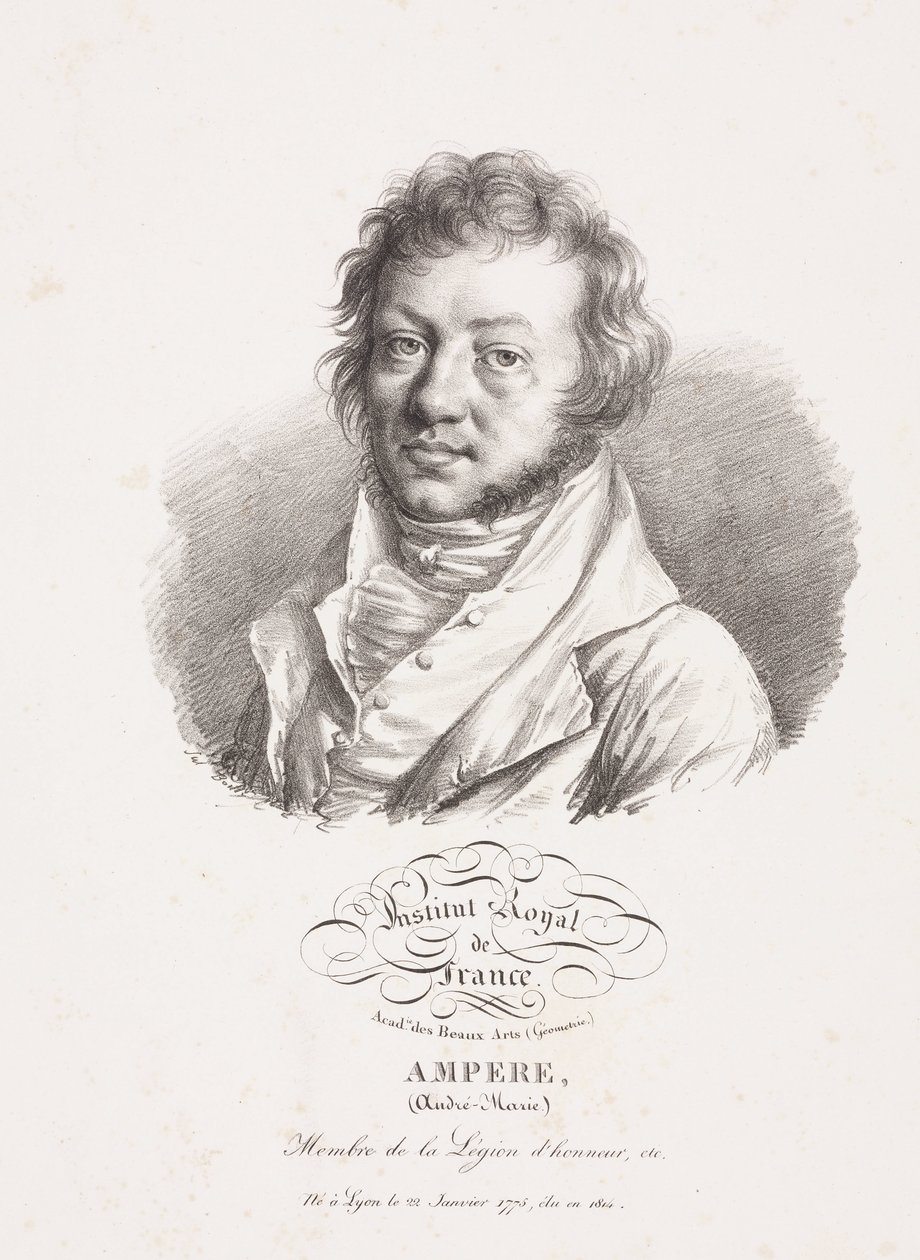 Andre-Marie Ampere, Franse natuurkundige en wiskundige, ca. 1820 door Frederick (attr. to) Barnard