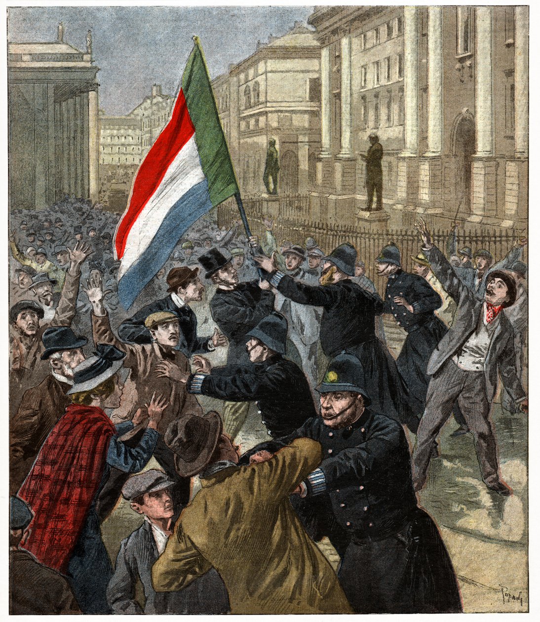 Demonstraties in Dublin door . .