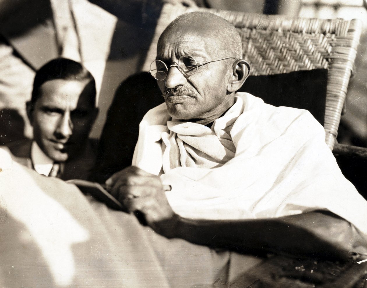 Mahatma Gandhi aan boord van de SS 
