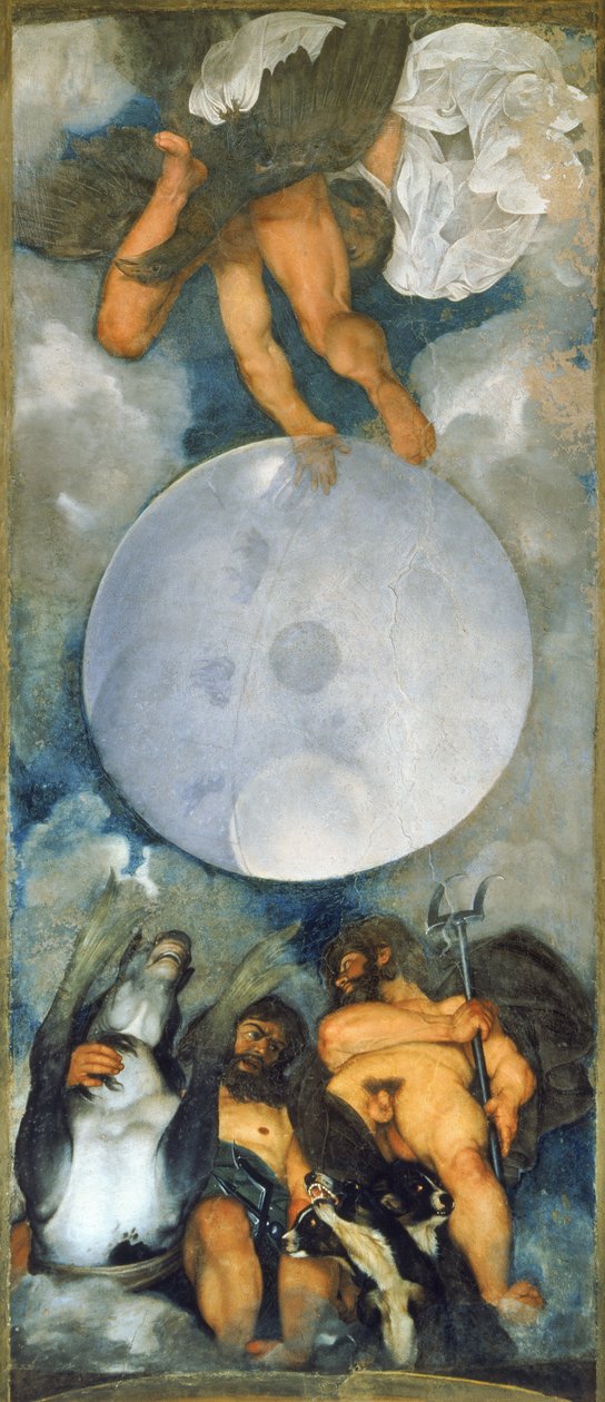 Jupiter, Neptunus en Pluto door Michelangelo Merisi da  Caravaggio