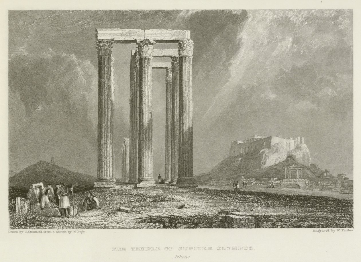 De tempel van Jupiter Olympus, Athene door after C. Stanfield