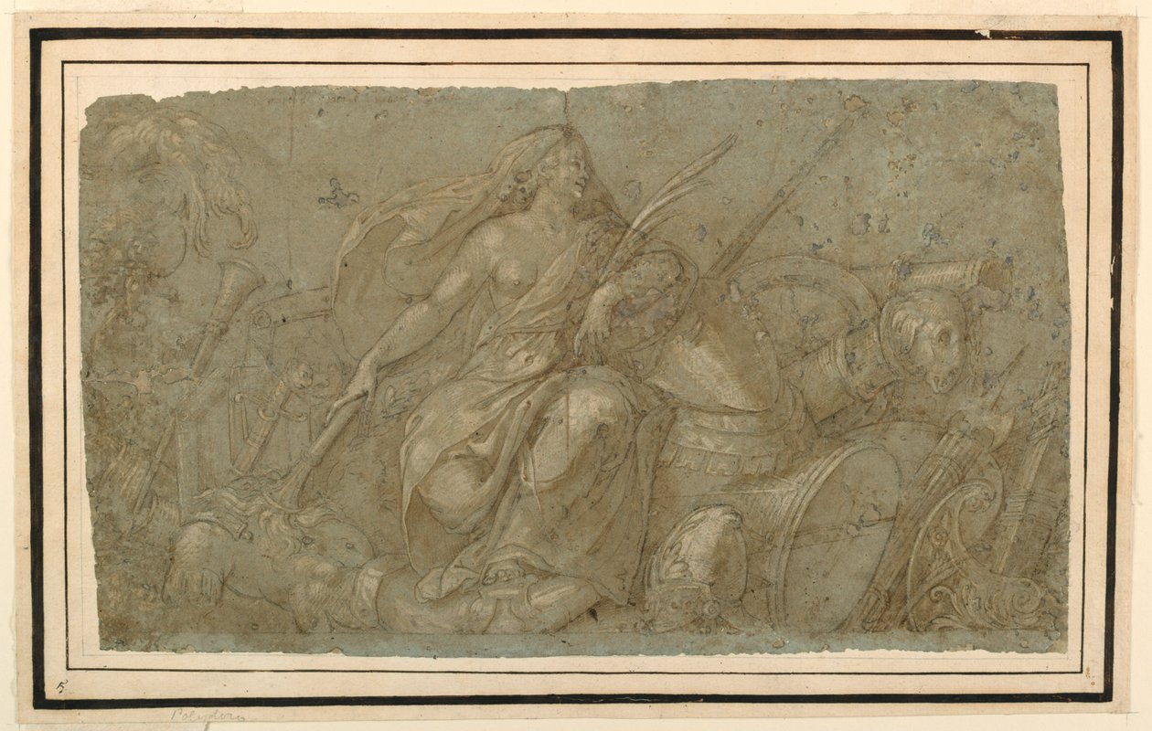 Vrede verbrandt attributen van oorlog door after Francesco Salviati