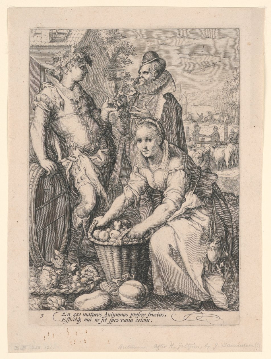 Vier Seizoenen (Herfst) door after Hendrik Goltzius