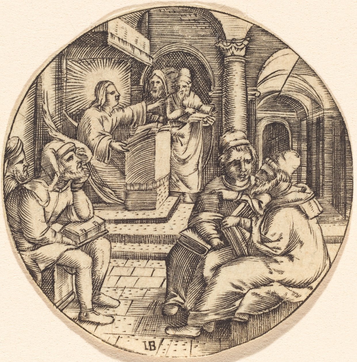 Jezus Predikend in de Tempel door after Master IB