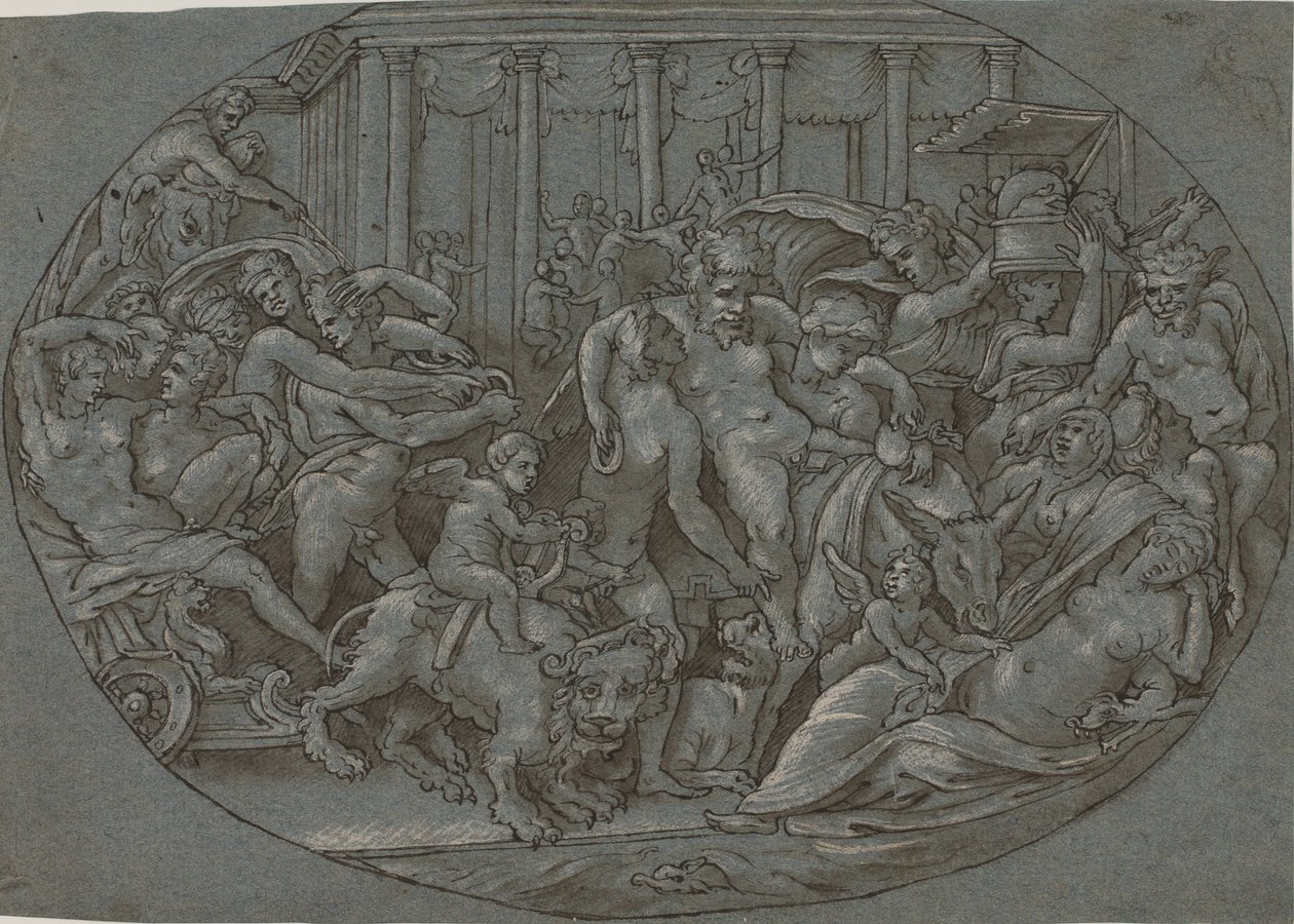 Triomf van Bacchus door after Perino del Vaga