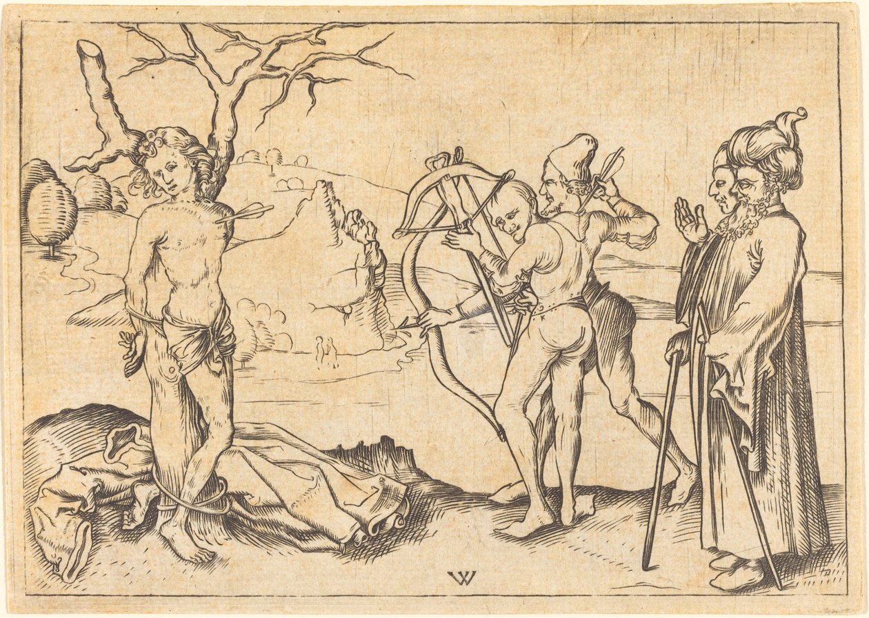 Martelaarschap van Sint Sebastiaan door after Wenzel von Olmutz