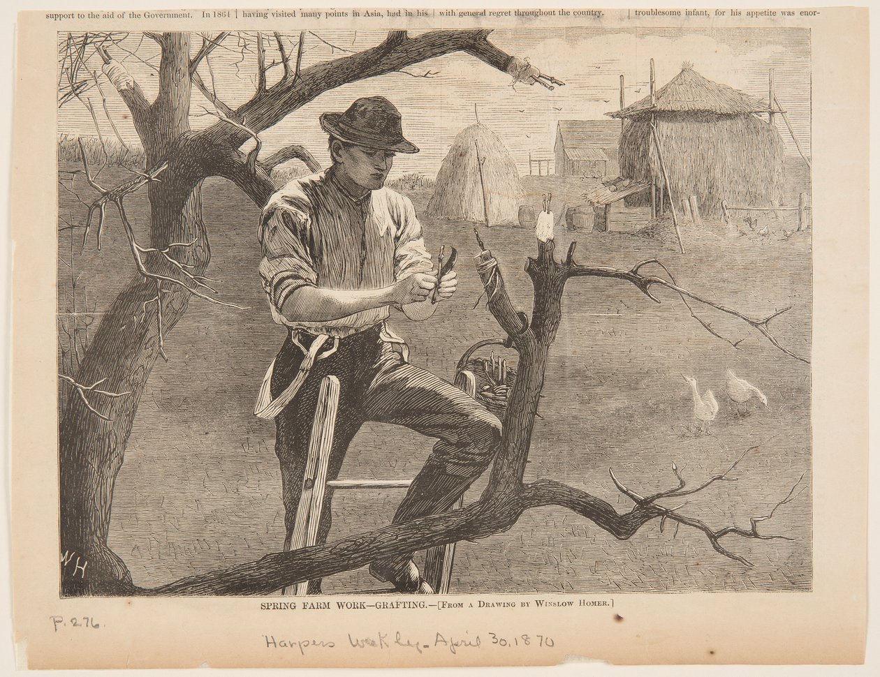 Lente Boerderijwerk – Enten door after Winslow Homer