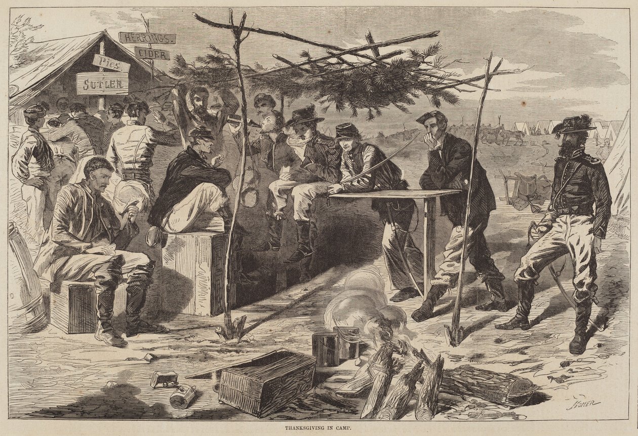 Dankzegging in het Kamp door after Winslow Homer
