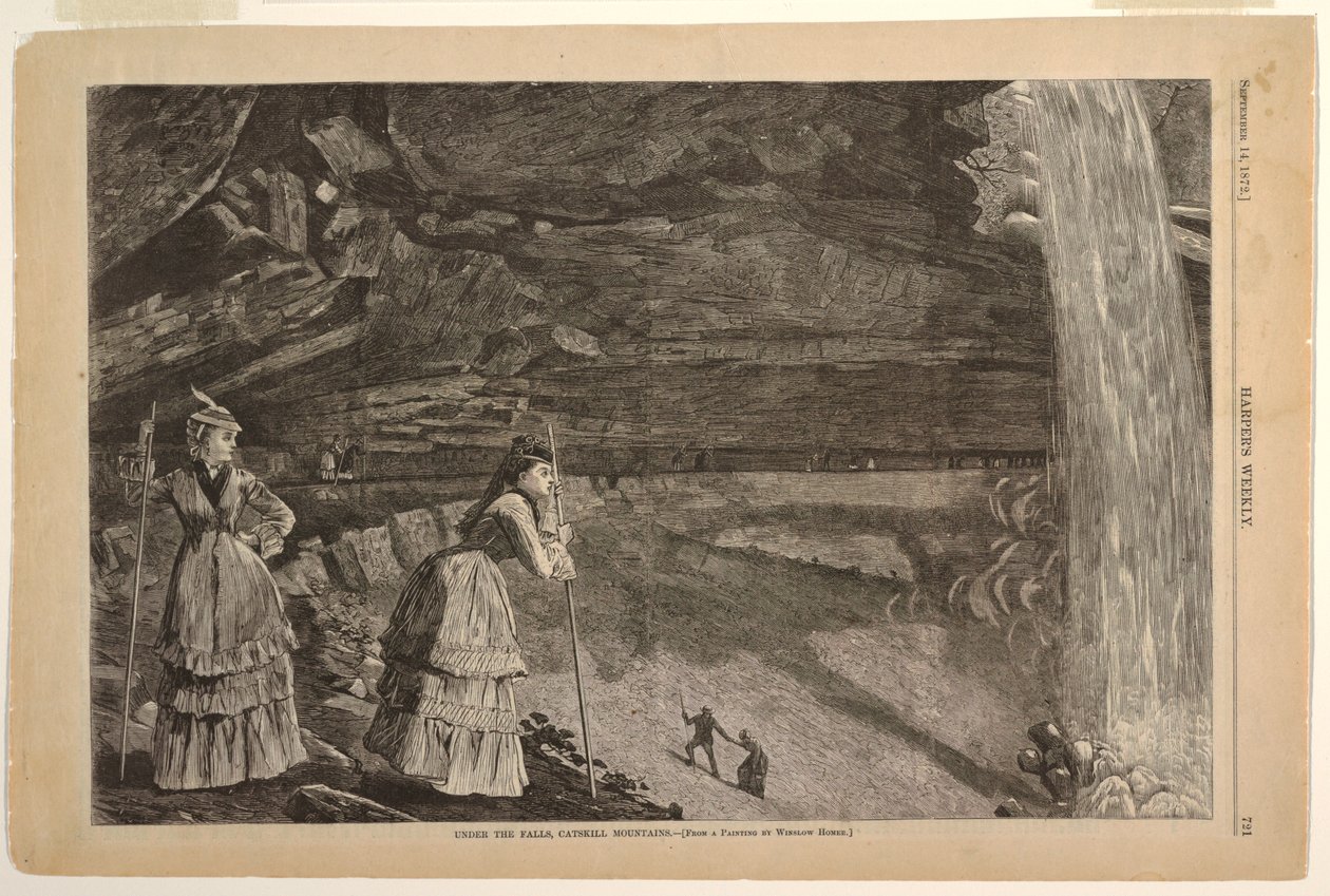 Onder de Watervallen, Catskill Mountains door after Winslow Homer