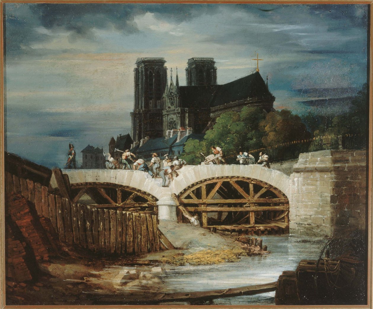 Frans: Construction du pont de l