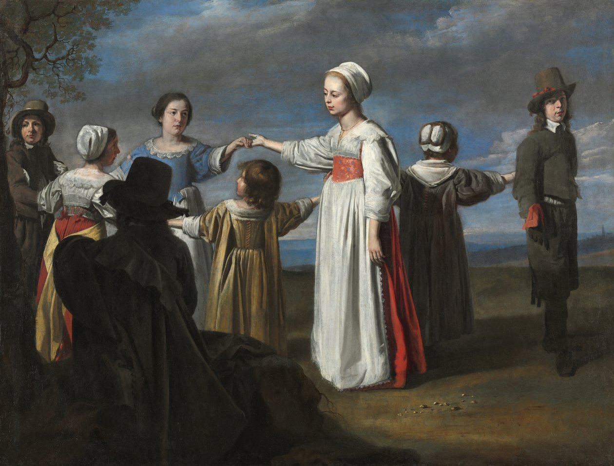 Dansende kinderen door circle of Le Nain