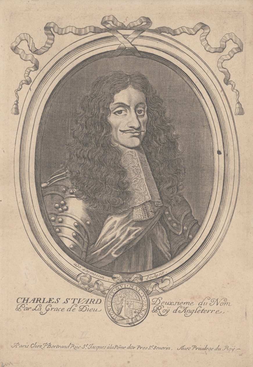 Karel II, Koning van Engeland door Nicolas II de Larmessin