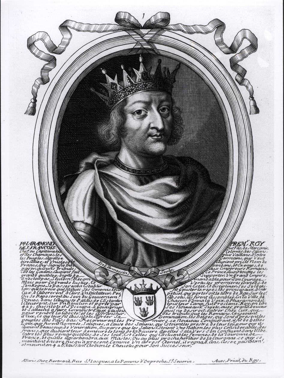 Pharamond (d.427) legendarische koning van Frankrijk, uit 