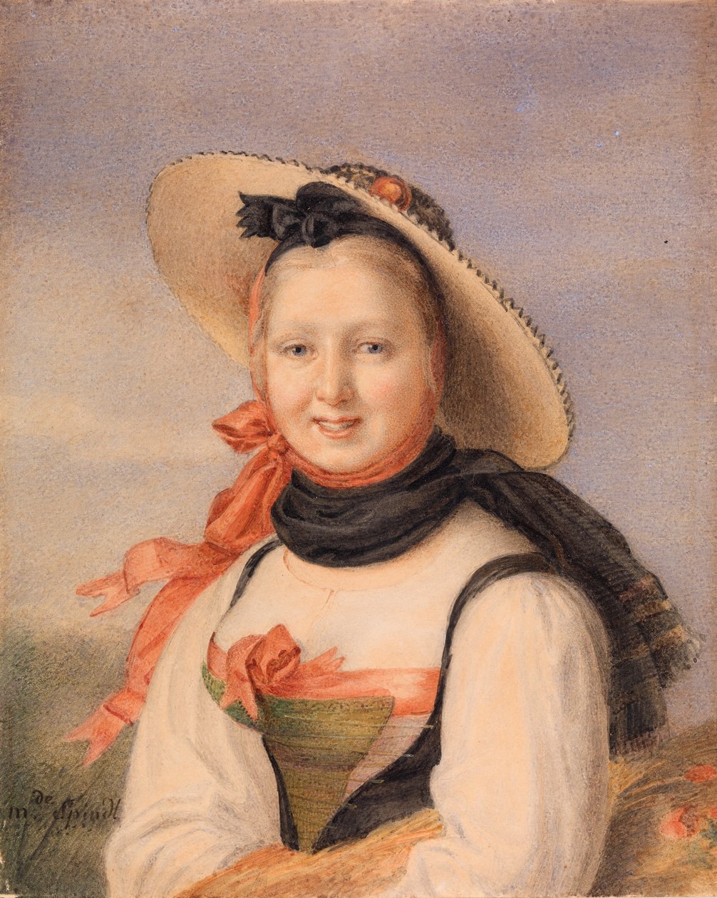 Portret van een Meisje door de Spindt