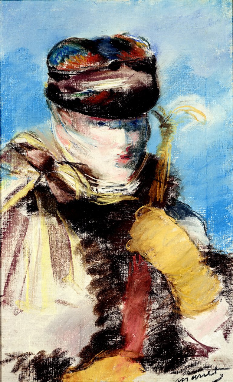 Mery Laurent in een sluier door Édouard Manet