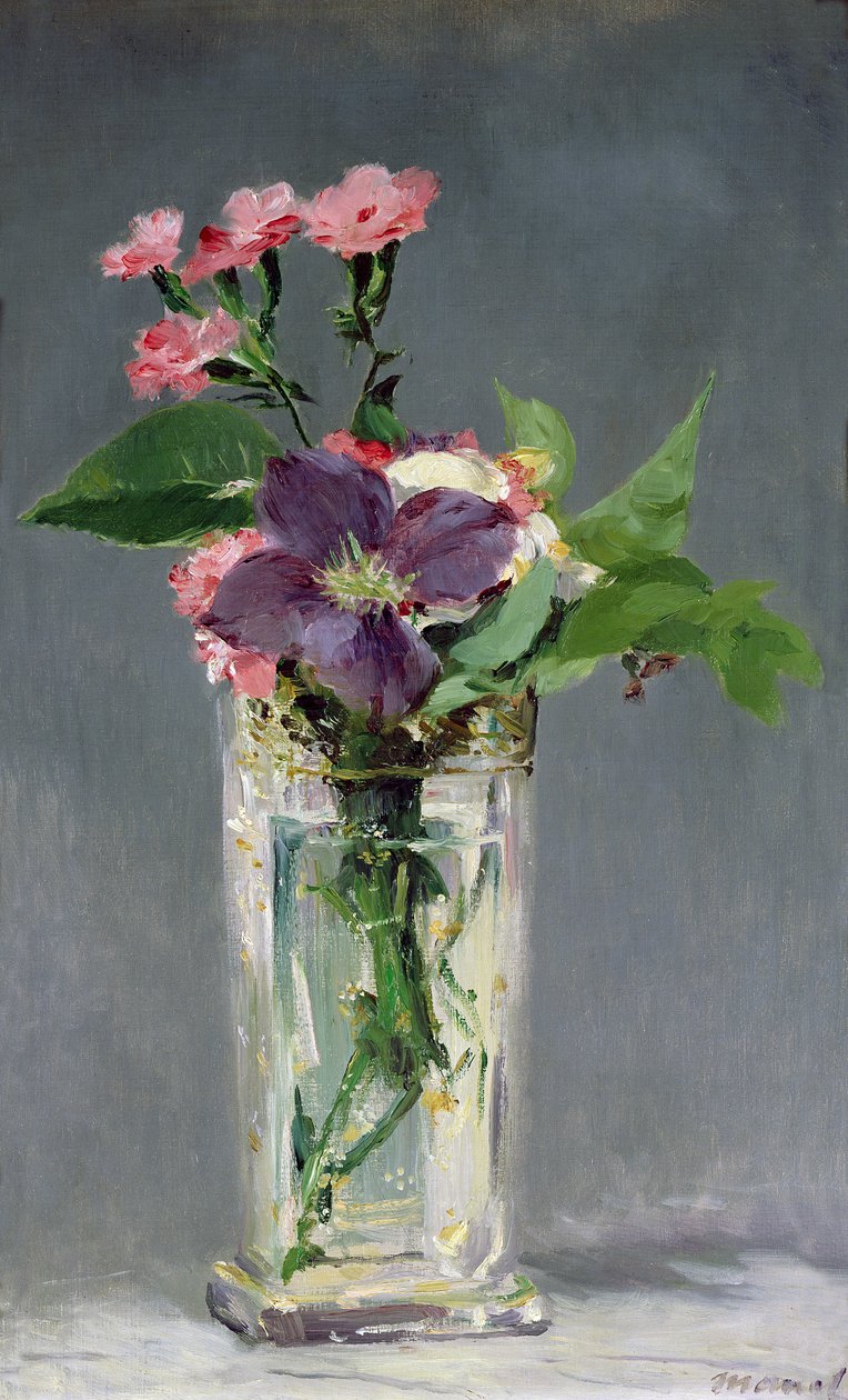 Anjers en Clematis in een kristallen vaas, c.1882 door Édouard Manet