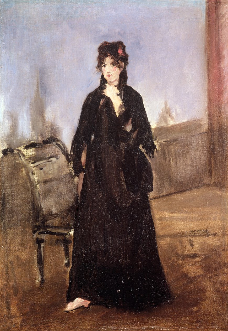 Portret van Berthe Morisot in Roze Schoenen door Édouard Manet