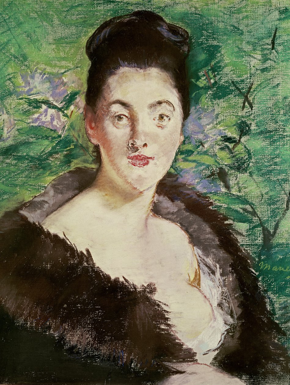 Vrouw in een bontjas door Édouard Manet