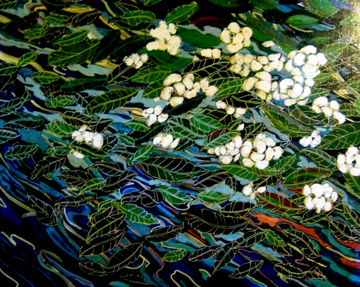 Bloemen in beek, 2012 (gemengde techniek) door linda arthurs