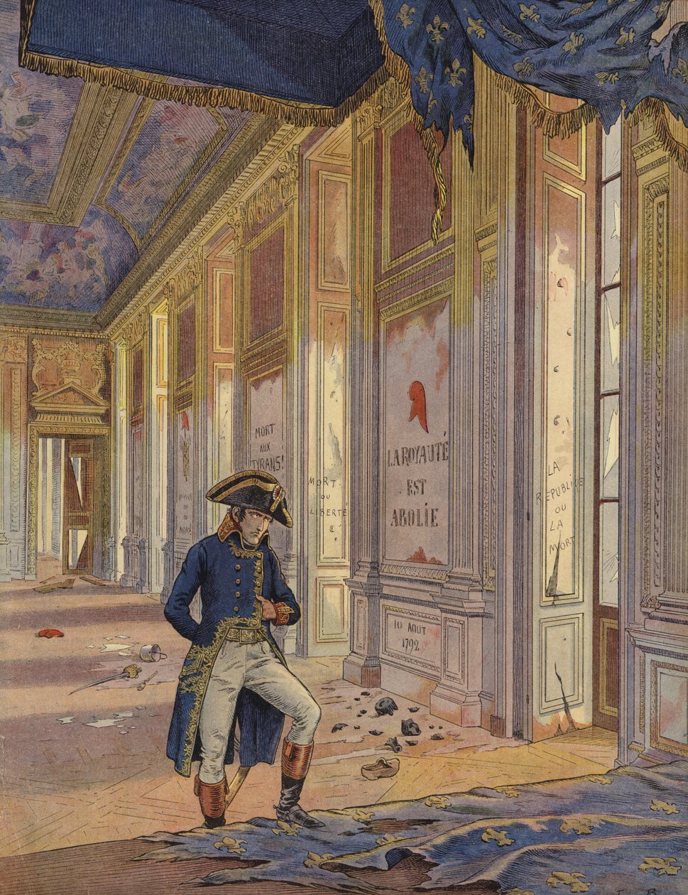 Napoleon Bonaparte tussen de ruïnes van het Tuilerieënpaleis door Jacques Marie Gaston Onfray de Breville (Job)