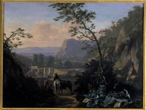 Zuidelijk landschap met Ruiter, 1654