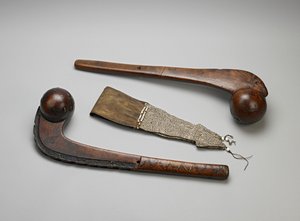 Knotsen met Balvormige Kop (hout & messing)