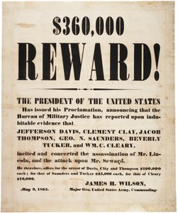 Lincoln moord beloning, 9 mei 1865
