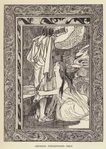 Odysseus bedreigt Circe